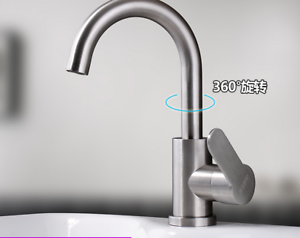 Hot and Cold Sink Faucet SUS 304 Stainless Steel Vanity Sink Faucet Tap